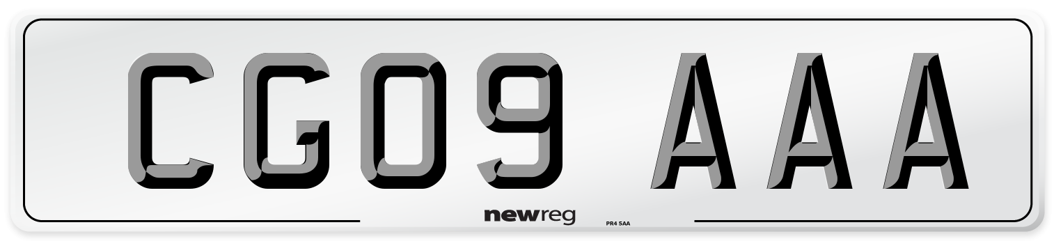 CG09 AAA Number Plate from New Reg